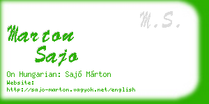 marton sajo business card